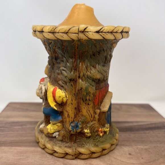 Vintage Hand Painted Carved Candle German 1978 Alpine Originals Girl Boy Dog - Picture 5 of 11